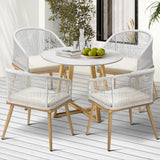 Livsip 5 Piece Outdoor Dining Set Table&Lounge Chairs for Patio - 45-Degree Angle