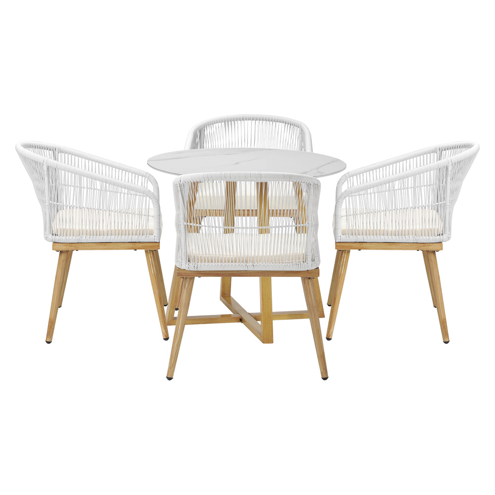 Livsip 5 Piece Outdoor Dining Set Table&Lounge Chairs for Patio