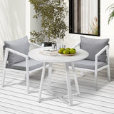 Livsip Outdoor Dining Set Bistro Setting 3PCS White - 45-Degree Angle