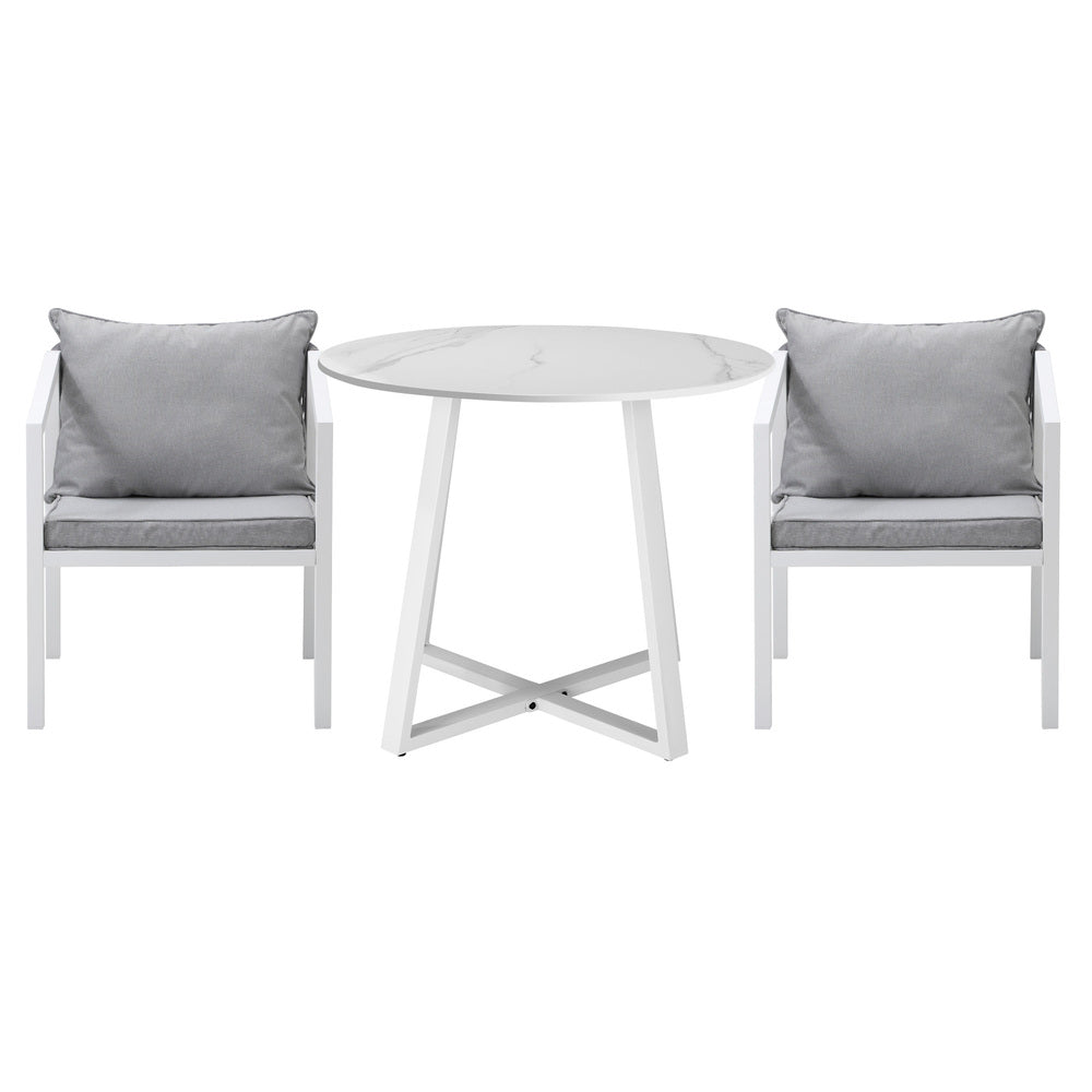 Livsip Outdoor Dining Set Bistro Setting 3PCS White