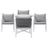 Livsip Outdoor Dining Set Bistro Setting 5PCS White