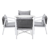 Livsip Outdoor Dining Set Bistro Setting 5PCS White - Front View