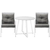 Livsip Outdoor Dining Set 3PCS Round Table Rattan Chair