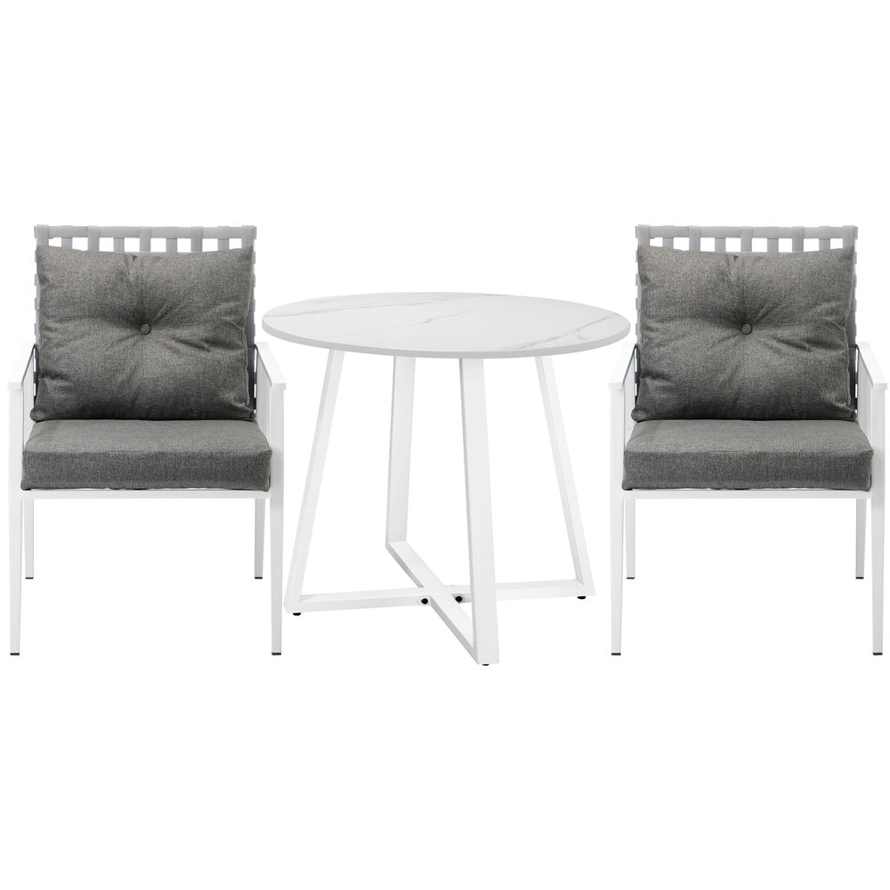 Livsip Outdoor Dining Set 3PCS Round Table Rattan Chair