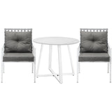 Livsip Outdoor Dining Set 3PCS Round Table Rattan Chair - Side View