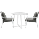Livsip Outdoor Dining Set 3PCS Round Table Rattan Chair