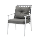 Livsip Outdoor Dining Set 3PCS Round Table Rattan Chair - 45-Degree Angle
