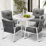 Livsip Outdoor Dining Set 5PCS Round Table Rattan Chair