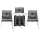 Livsip Outdoor Dining Set 5PCS Round Table Rattan Chair