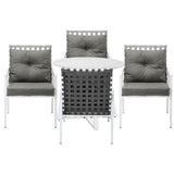 Livsip Outdoor Dining Set 5PCS Round Table Rattan Chair - 45-Degree Angle
