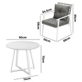 Livsip Outdoor Dining Set 5PCS Round Table Rattan Chair