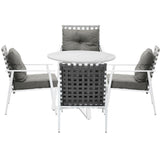 Livsip Outdoor Dining Set 5PCS Round Table Rattan Chair