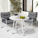 Livsip Outdoor Dining Set Patio Setting 2 Seater Round Table - Top-Down View