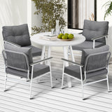 Livsip Outdoor Dining Set Patio Setting 4 Seater Round Table - Rear View