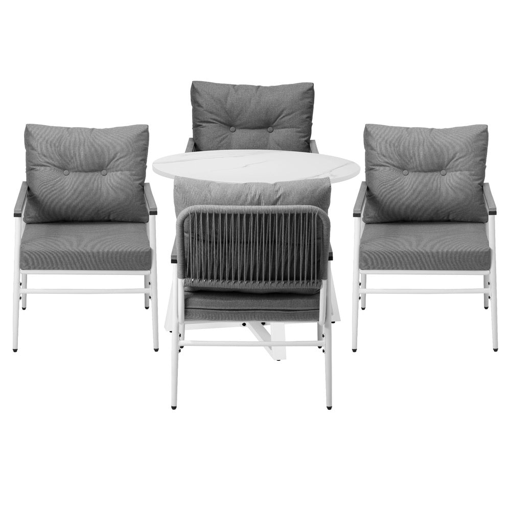 Livsip Outdoor Dining Set Patio Setting 4 Seater Round Table