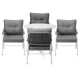 Livsip Outdoor Dining Set Patio Setting 4 Seater Round Table - Front View