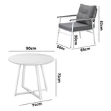 Livsip Outdoor Dining Set Patio Setting 4 Seater Round Table - Top-Down View