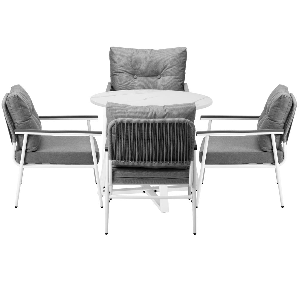 Livsip Outdoor Dining Set Patio Setting 4 Seater Round Table