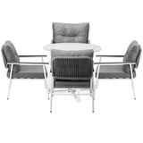 Livsip Outdoor Dining Set Patio Setting 4 Seater Round Table - Close-Up Angle