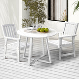 Livsip 3PCS Outdoor Dining Set Table&Solid Wood Chair - Front View