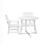 Livsip 3PCS Outdoor Dining Set Table&Solid Wood Chair - Low Angle