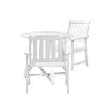 Livsip 3PCS Outdoor Dining Set Table&Solid Wood Chair - Side View