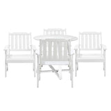 Livsip 5PCS Outdoor Dining Set Table&Solid Wood Chair - Rear View