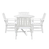 Livsip 5PCS Outdoor Dining Set Table&Solid Wood Chair - Close-Up Angle