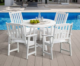 Livsip 5PCS Outdoor Dining Set Table&Solid Wood Chair - Top-Down View
