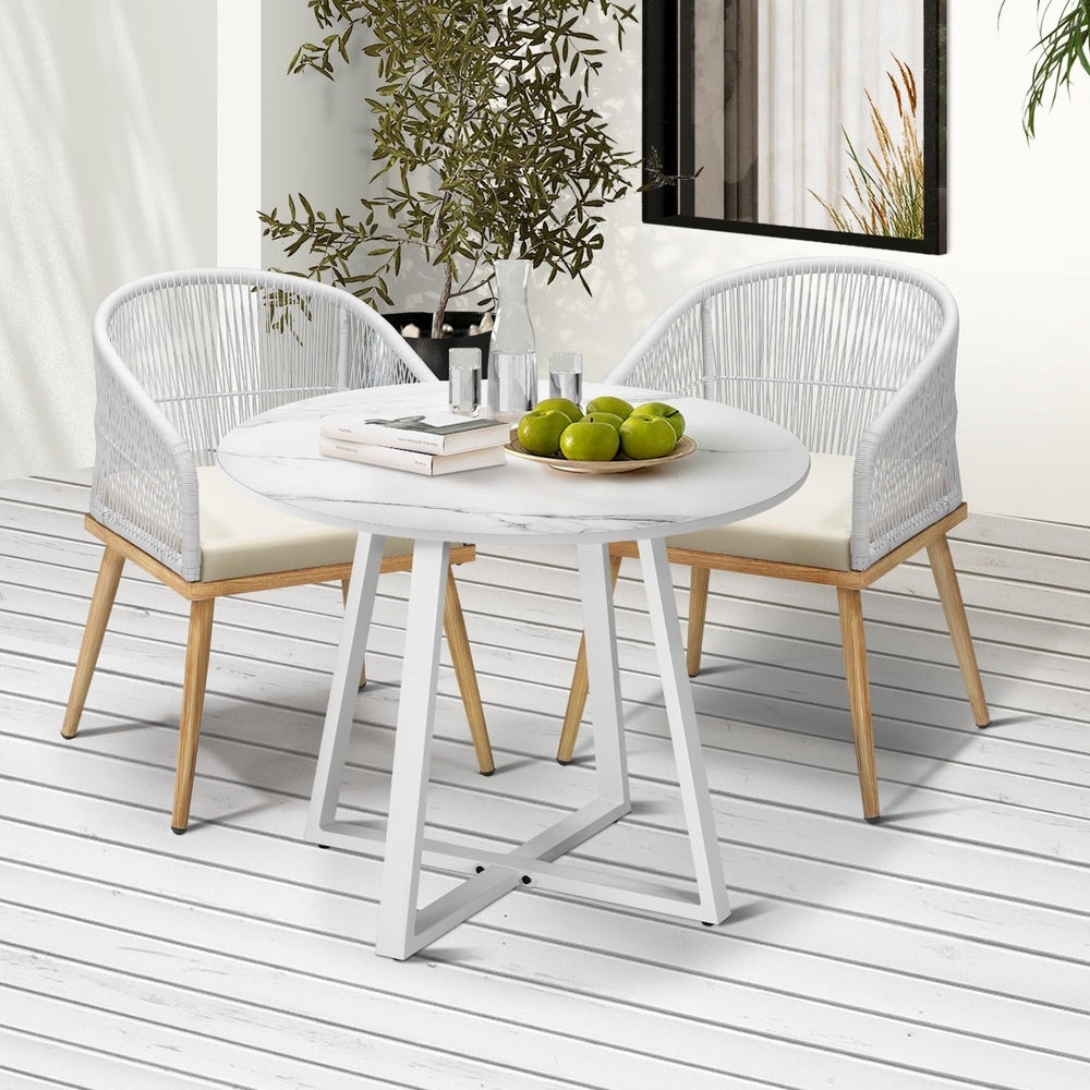 Livsip 3PCS Outdoor Dining Set Table&Chairs Bistro Set