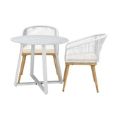 Livsip 3PCS Outdoor Dining Set Table&Chairs Bistro Set - Top-Down View