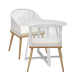 Livsip 3PCS Outdoor Dining Set Table&Chairs Bistro Set - Rear View