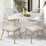 Livsip 5PCS Outdoor Dining Set Table&Chairs Bistro Set - Front View