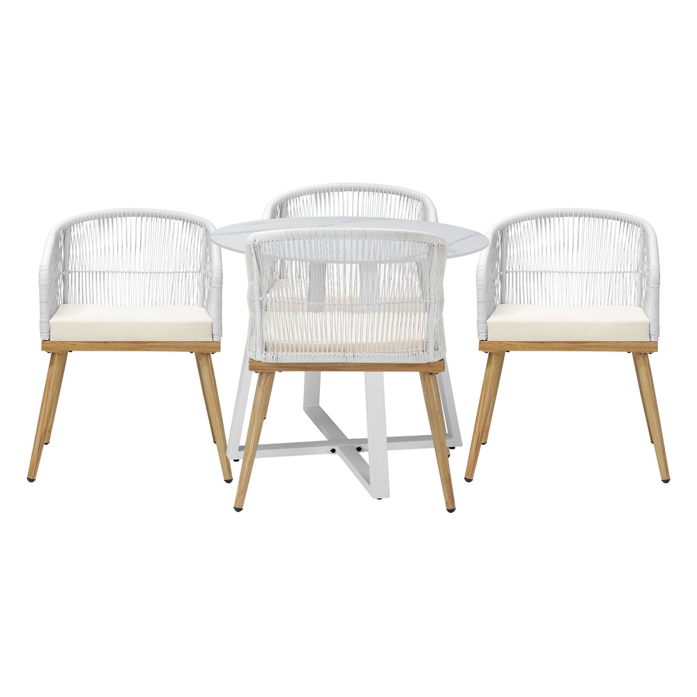 Livsip 5PCS Outdoor Dining Set Table&Chairs Bistro Set