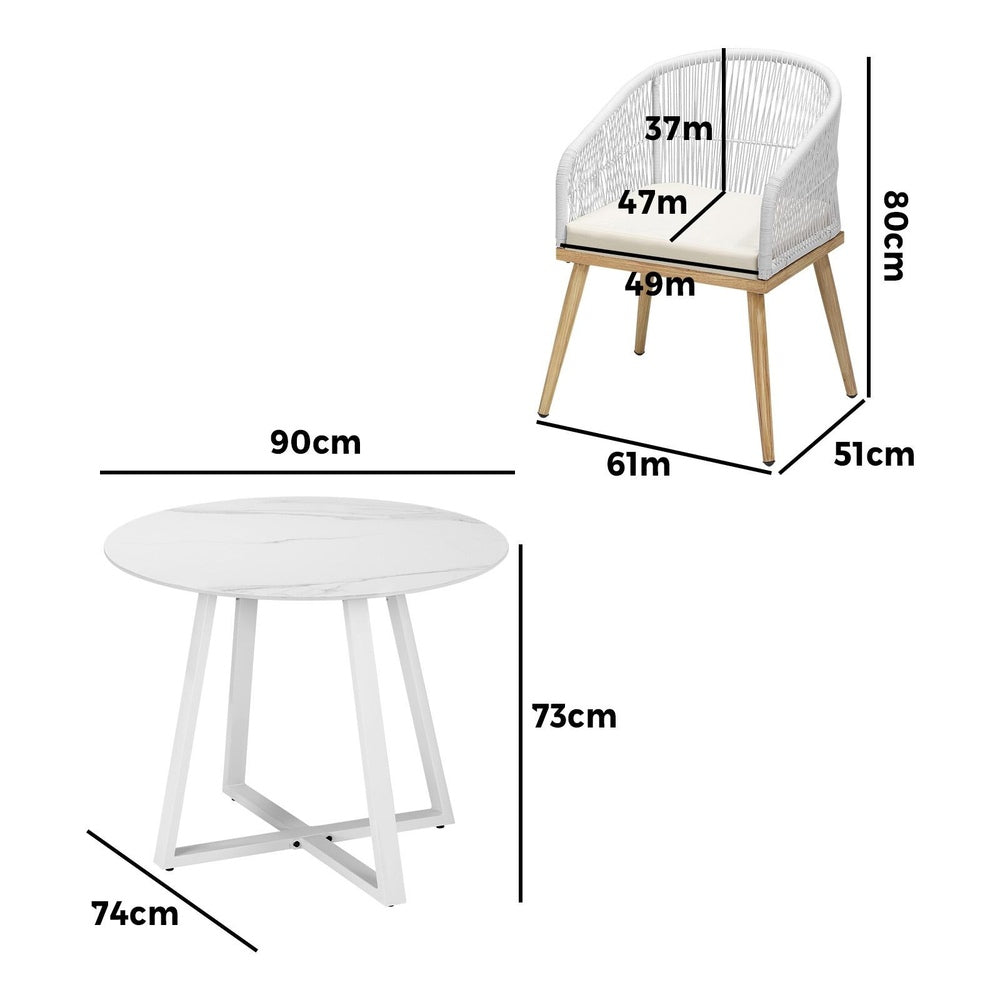 Livsip 5PCS Outdoor Dining Set Table&Chairs Bistro Set