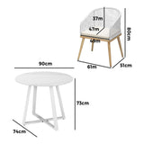 Livsip 5PCS Outdoor Dining Set Table&Chairs Bistro Set - Close-Up Angle