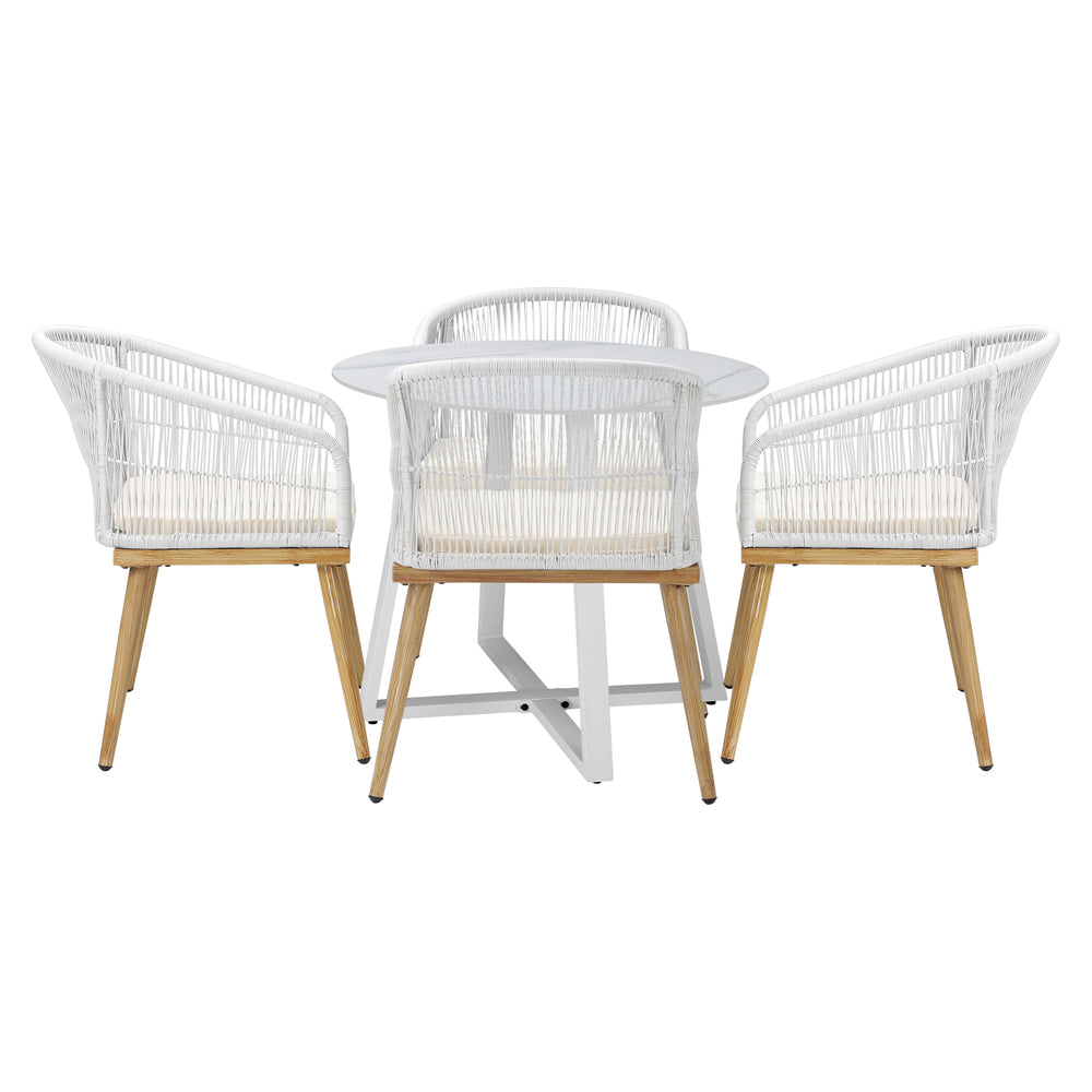 Livsip 5PCS Outdoor Dining Set Table&Chairs Bistro Set