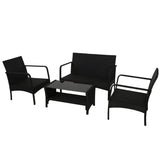 Gardeon Outdoor Sofa Set Lounge Setting Wicker Table and Chairs Garden Patio Furniture - Side View
