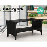 Gardeon Outdoor Sofa Set Lounge Setting Wicker Table and Chairs Garden Patio Furniture - 45-Degree Angle