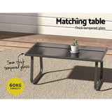 Gardeon Outdoor Sofa Set Lounge Setting Textilene Table and Chairs Garden Patio Furniture - Rear View
