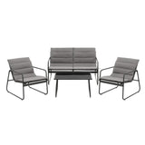 Gardeon 4PCS Outdoor Sofa Set Table and Chairs Cushion textilene Patio Furniture - Side View