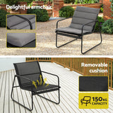Gardeon 4PCS Outdoor Sofa Set Table and Chairs Cushion textilene Patio Furniture - Top-Down View