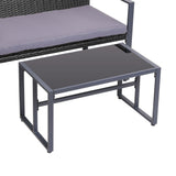 Gardeon 4 PCS Outdoor Sofa Set Rattan Furniture with Storage Cover Chairs Black - Side View