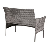 Gardeon 4 Seater Outdoor Sofa Set Wicker Setting Table Chair Furniture Grey - Side View