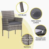 Gardeon 4 Seater Outdoor Sofa Set Wicker Setting Table Chair Furniture Grey - 45-Degree Angle