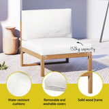 Gardeon 4-Seater Outdoor Sofa Set Wooden Lounge Setting 5PCS - 45-Degree Angle