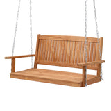 Gardeon Porch Swing Chair With Chain Outdoor Furniture Wooden Bench 2 Seater - Close-Up Angle