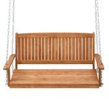 Gardeon Porch Swing Chair With Chain Outdoor Furniture Wooden Bench 2 Seater - Side View