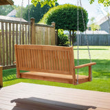 Gardeon Porch Swing Chair With Chain Outdoor Furniture Wooden Bench 2 Seater - Rear View