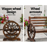 Gardeon Wooden Garden Bench Seat Outdoor Furniture Wagon Chair Patio Lounge - Rear View